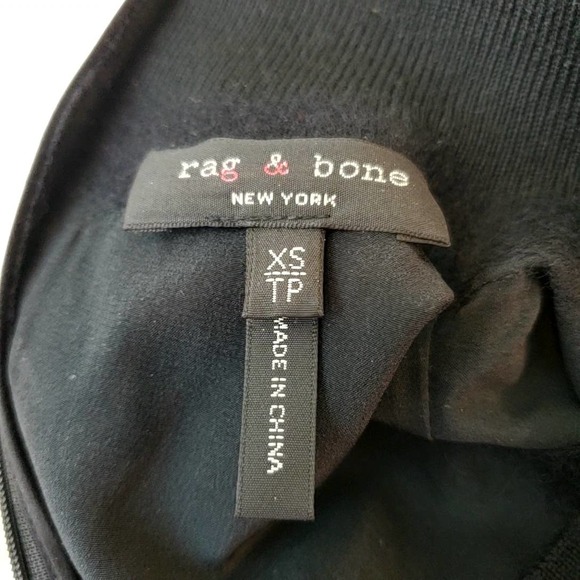 RAG & BONE | SOFIYA LACE MOCK SLEEVELESS FLORAL WOOL BLACK DRESS WOMEN'S SIZE XS - Picture 11 of 17